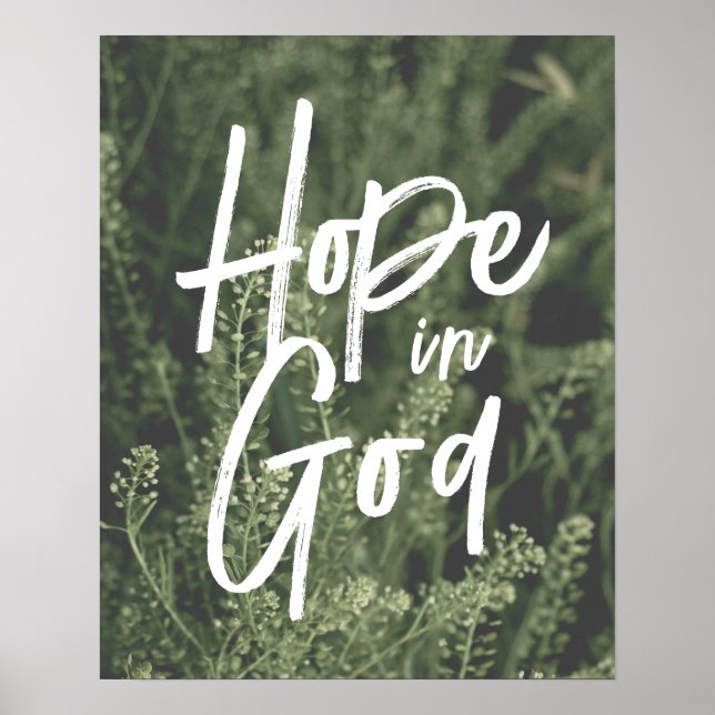 Póster Esperanza en Dios Moderno Pincel Fuente Sage Natur (Frente)
