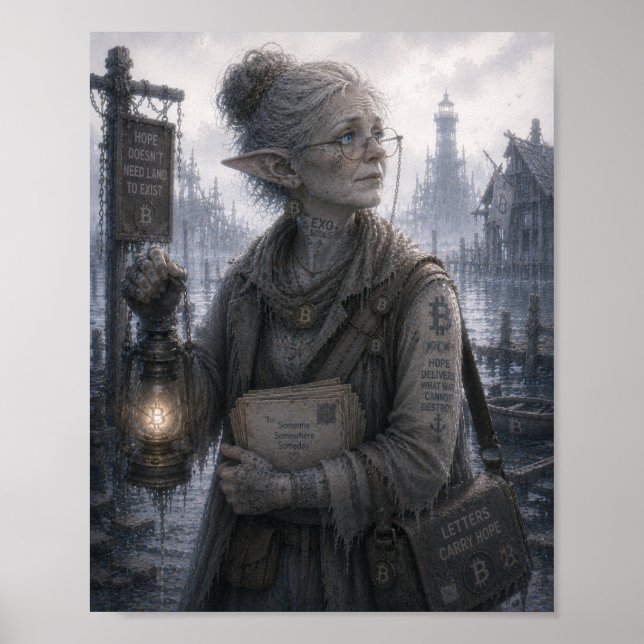 Póster Esperanza / Guardián del faro / Muelle inundado (Frente)