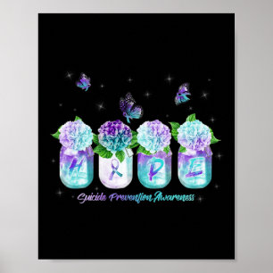 Póster Esperanza Hidrangea Flor Mariposa Prevención del S