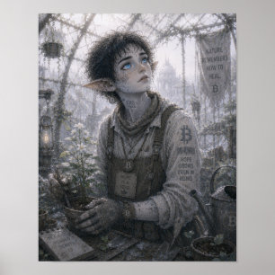 Póster Esperanza / Jardinero / Invernadero de vidrio