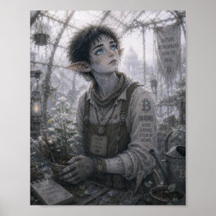 Póster Esperanza / Jardinero / Invernadero de vidrio