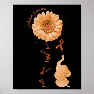 Póster Esperanza Lucha Amor Elefante Girasol Conciencia L