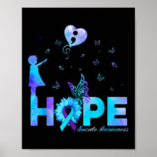 Póster Esperanza Mariposa Sunflower Suicidio Prevención A