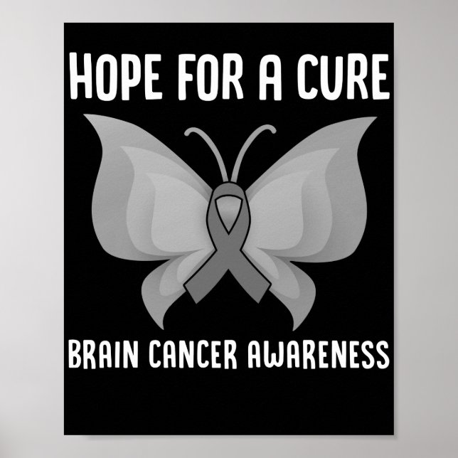 Póster Esperanza Por Una Cura Del Cáncer Cerebral Tumor G (Frente)