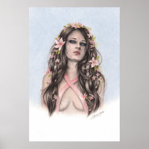 Póster Esperanza y flores Poster de sensibilización sobre