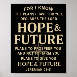 Póster Esperanza y futuro Jeremías 29_11 Biblia cristiana