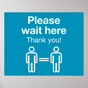Póster Espere Aquí