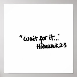 Póster Esperen la tipografía simple de la cita de la Bibl