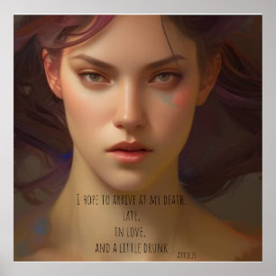 Póster Espero llegar tarde a mi muerte, enamorado