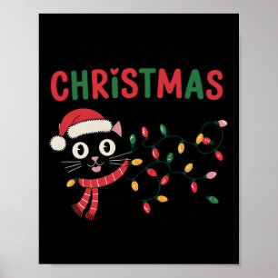 Póster Espero Que Tus Navidades Sean Meowy Y Brillante Fu