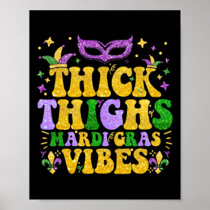 Póster Espesos Mardi Gras Vibes Fleur De Lis Mardi G