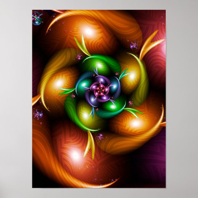 Póster Espinado fractal de otoño (Frente)