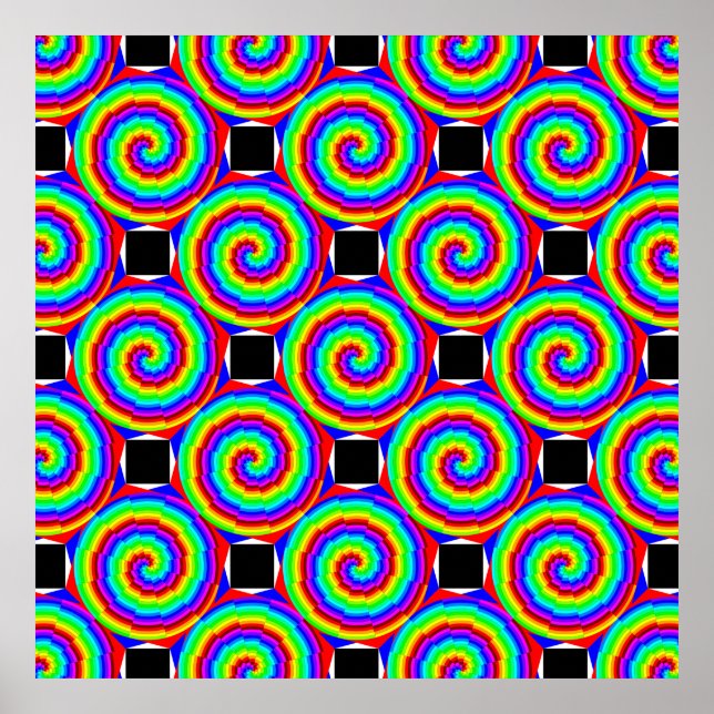 Póster Espiral arcoiris de Kenneth Yoncich (Frente)