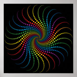 Póster Espiral arcoiris fascinante