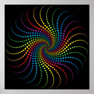 Póster Espiral arcoiris fascinante