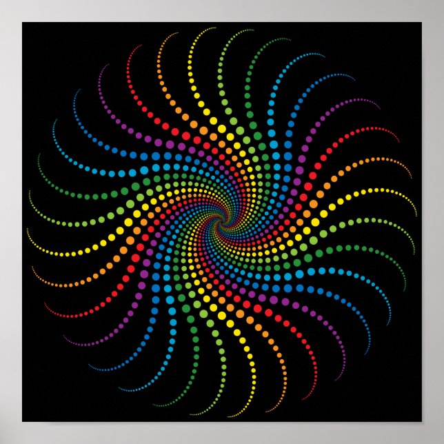 Póster Espiral arcoiris fascinante (Frente)