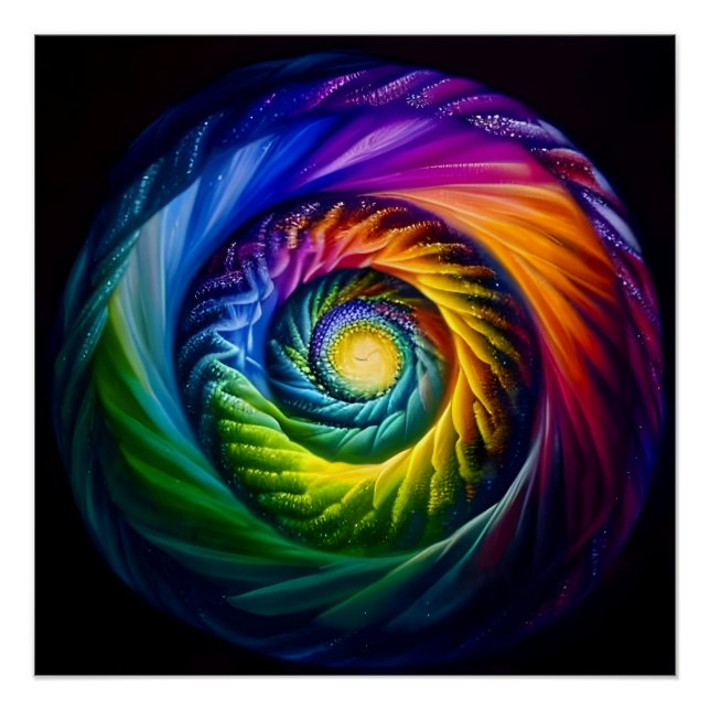 Póster Espiral arcoiris hacia fuera (Anverso)