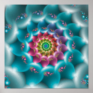 Póster Espiral azul arcoiris