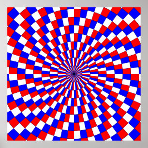 Póster Espiral azul blanco rojo de Kenneth Yoncich