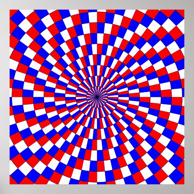 Póster Espiral azul blanco rojo de Kenneth Yoncich (Frente)
