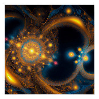 Póster Espiral cósmica dorada
