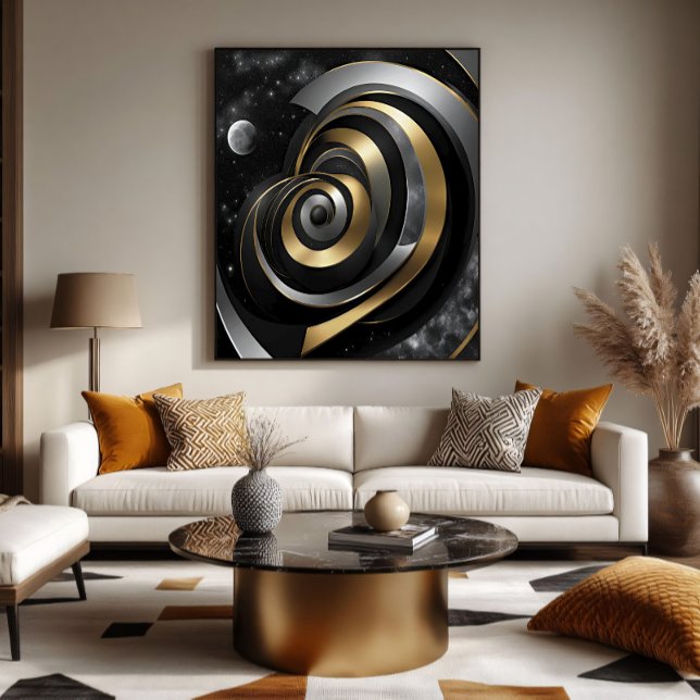 Póster Espiral cósmica dorada y plateada (Subido por el creador)