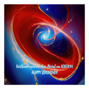 Póster Espiral cósmica roja y azul