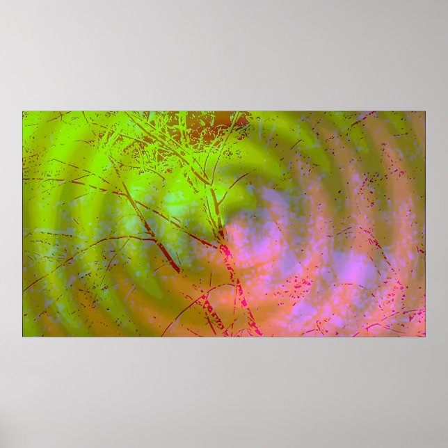 Póster Espiral de Árboles Rojos. (Frente)