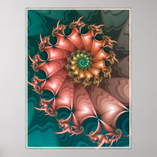 Póster Espiral de Corazones