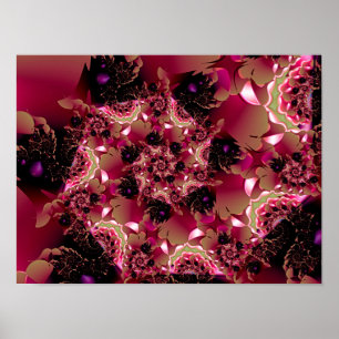 Póster Espiral de encaje rosa