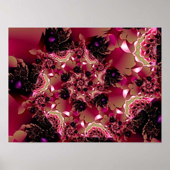 Póster Espiral de encaje rosa (Frente)