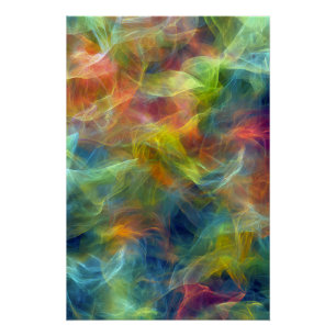 Póster Espiral de Energía de la Nebulosa Fractal Vibrante