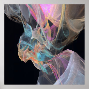 Póster Espiral de energía vibrante rosa turquesa respland