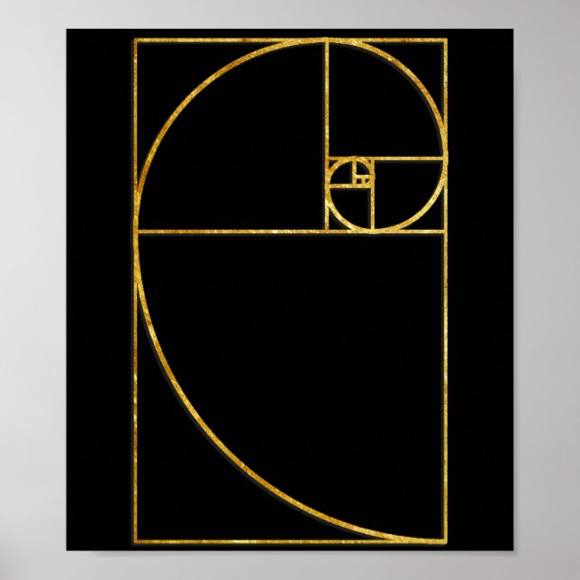 Póster Espiral de Fibonacci Sagrada (Frente)