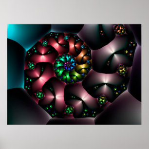 Póster Espiral de formas coloridas
