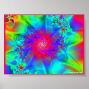 Póster Espiral de resplandor rojo