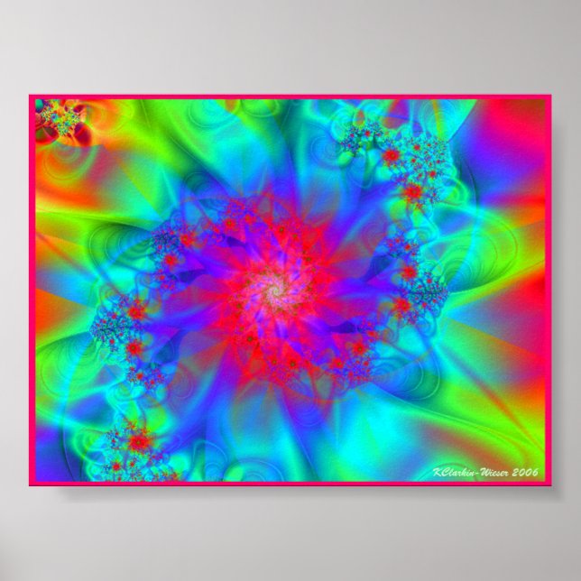 Póster Espiral de resplandor rojo (Frente)