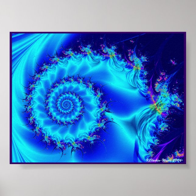 Póster Espiral de seda azul (Frente)