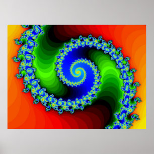 Póster Espiral del arco iris, simple (impresión)