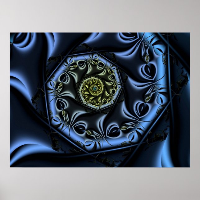 Póster Espiral del corazón azul (Frente)