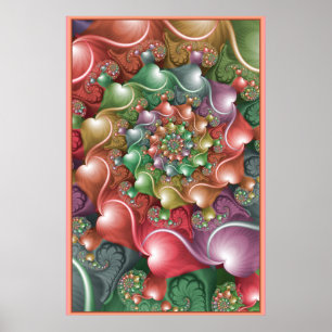 Póster Espiral del corazón Pastel