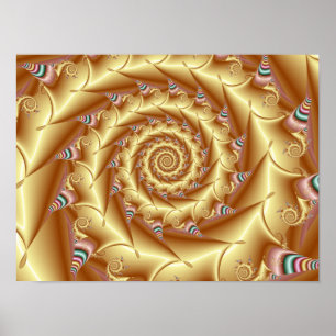 Póster Espiral Dorada