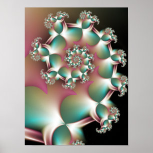 Póster Espiral fractal iridiscente