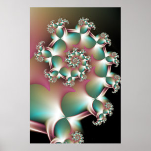 Póster Espiral fractal iridiscente
