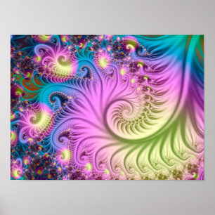 Póster Espiral fractal perlescente