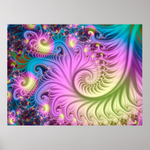 Póster Espiral fractal perlescente