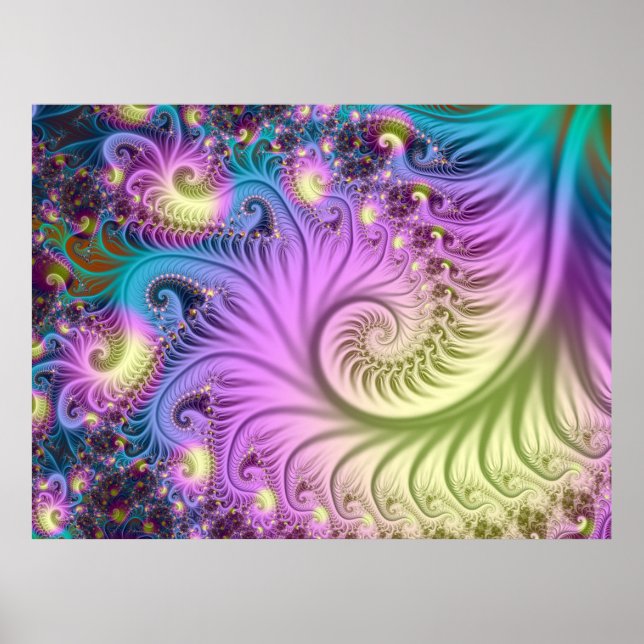 Póster Espiral fractal perlescente (Frente)