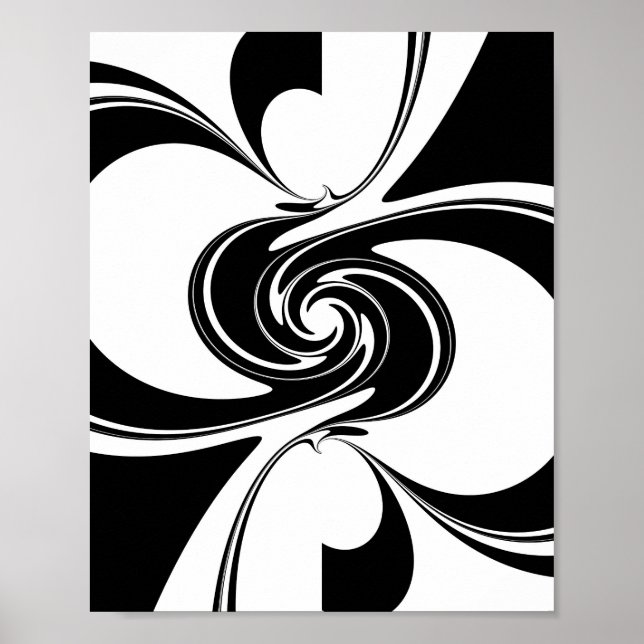 Póster Espiral negra y blanca (Frente)