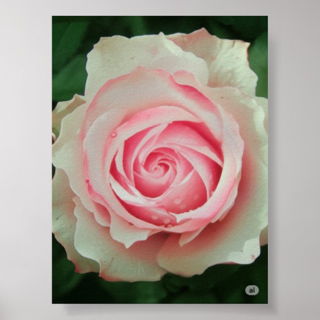 Póster Espiral Petal rosa rosa (Frente)