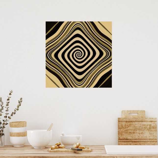 Póster Espiral Psicodélica Hipnótica Vortex Helix (Cocina)